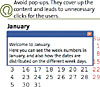 Bad usability calendar