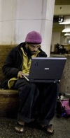 Homeless and online