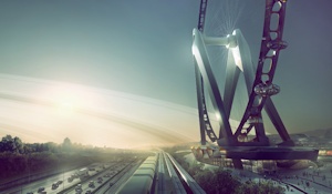 An architectural rendering of the Giant Observation Wheel, to be built in an undisclosed location in Japan.
