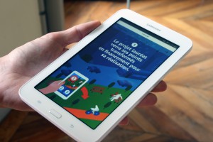 The CITYOPT app tutorial running on the target tablet.