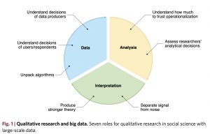 Seven roles for qualitative research in social science with large-scale data